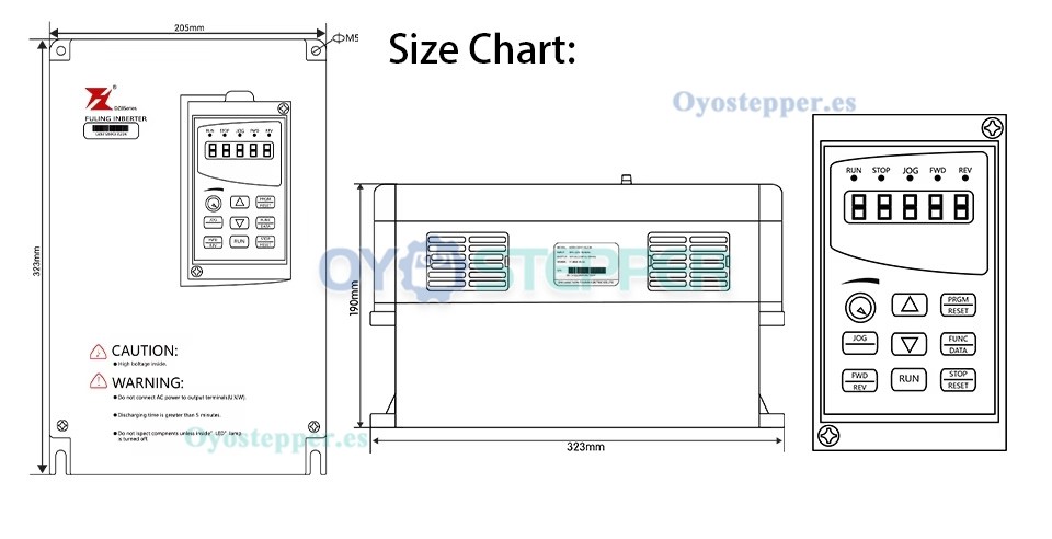 Fuling Variador de frecuencia VFD trif&aacute;sico de 11kW 220V/380V 1000Hz para CNC